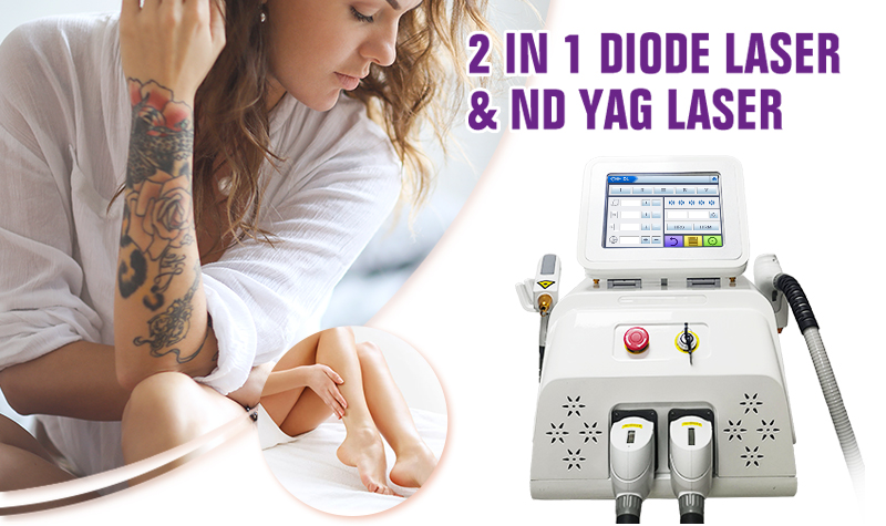 Professional 2 in 1 ND YAG Laser Tattoo Removal Diode Laser Hair