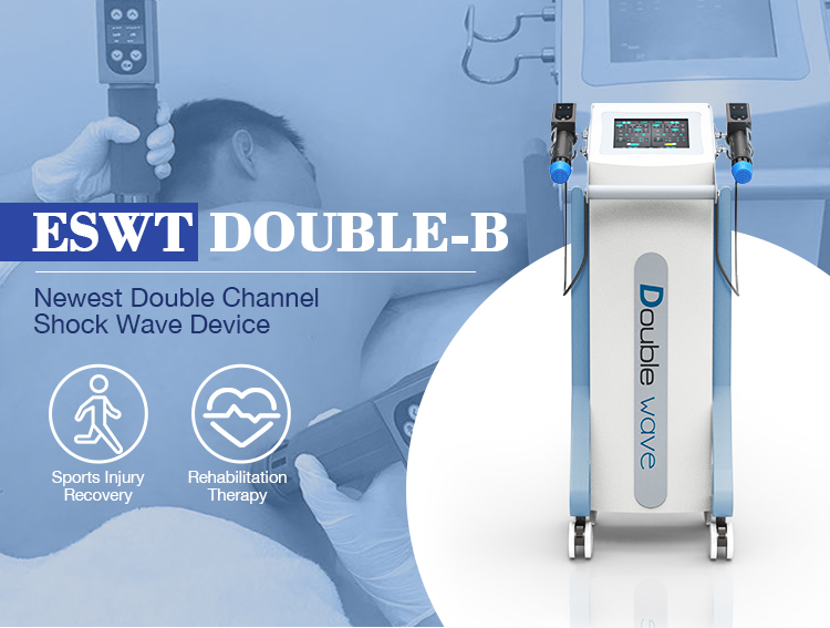 Double Channel ESWT Shock Wave Physical Therapy Machine Pain Relief ED  Shockwave